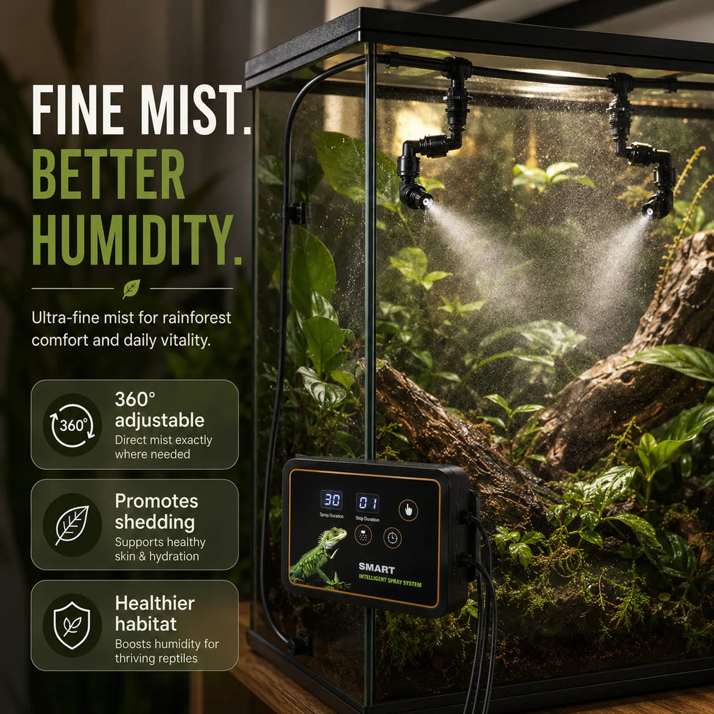 Smart Reptile Misting System with 2 Adjustable Nozzles