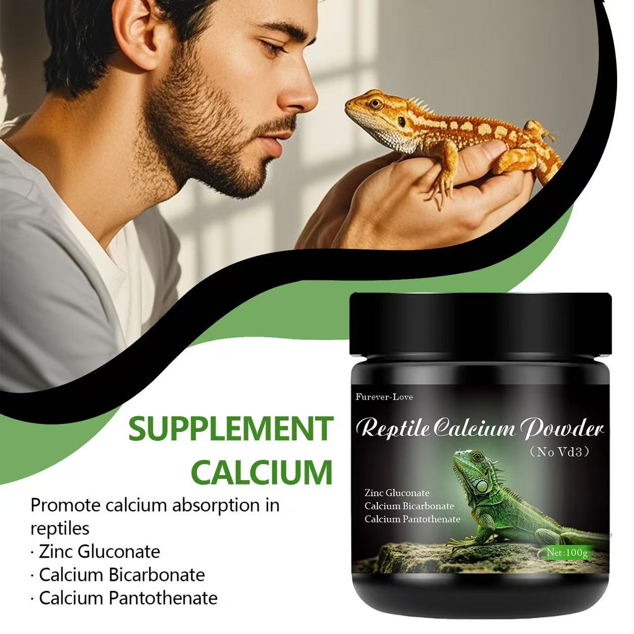 Reptile Calcium Powder (No D3)（100g/3.53oz)