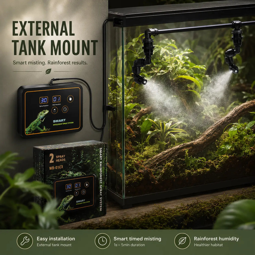 Smart Reptile Misting System with 2 Adjustable Nozzles