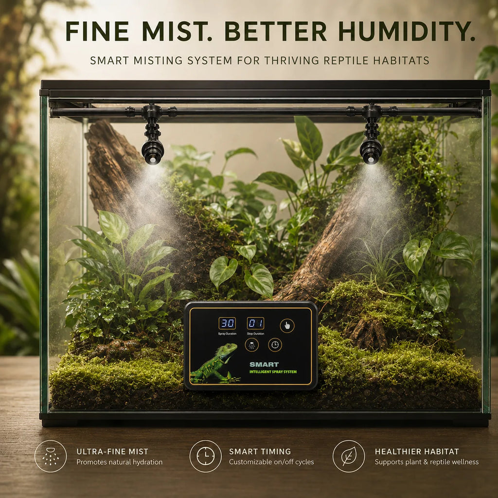 Smart Reptile Misting System with 2 Adjustable Nozzles
